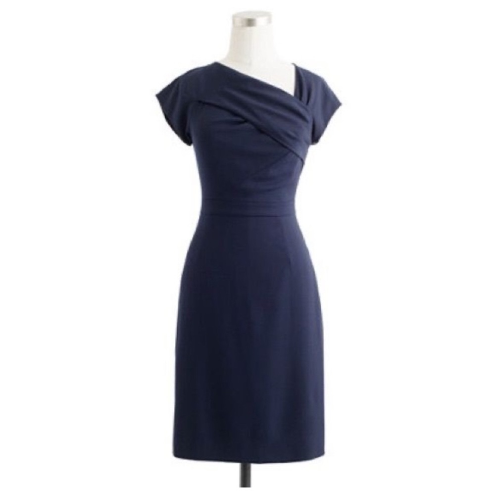 J.Crew Navy Wool Oragami Sheath Dress, size 12